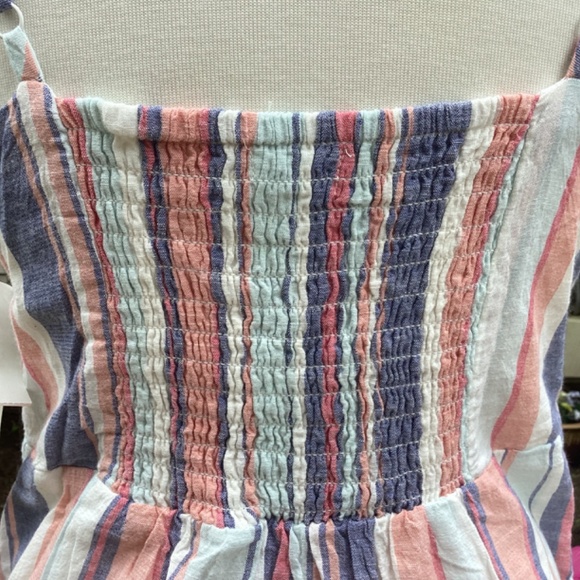 Sandy and Sid women's striped Sun dress large lined ribbed back spaghetti strap - Picture 7 of 12